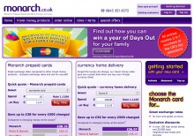Monarch travel money card